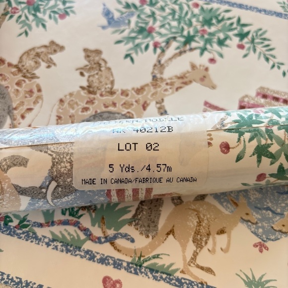 VTG Two by Two Noah's Ark Wallpaper Border 5 YD X 9" Elephant Giraffe Prepasted - Picture 5 of 14